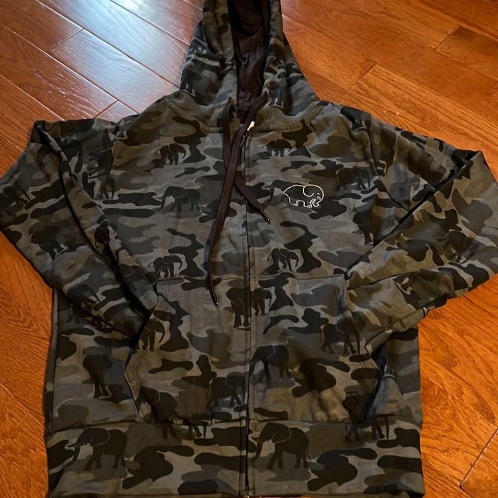 Camo Tip Up Ivory Ella Hoodie